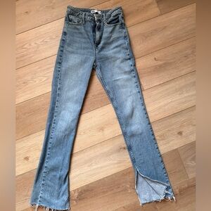 ZARA | High Waisted Slit Flare Jeans